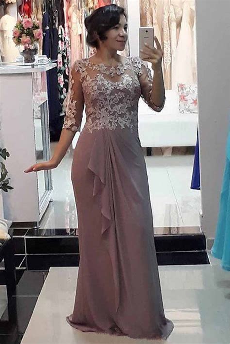 Nude mother of the bride dress